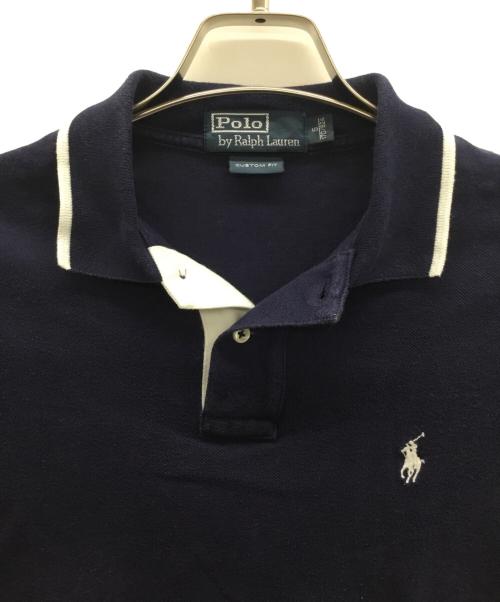 POLO RALPH LAUREN（ポロ・ラルフローレン）POLO RALPH LAUREN (ポロ・ラルフローレン) 半袖ポロシャツ ネイビー×ホワイト サイズ:Sの古着・服飾アイテム