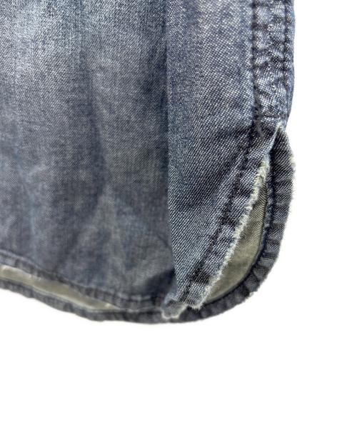 DIESEL（ディーゼル）DIESEL (ディーゼル) 切替シャツ ネイビー×ブラック サイズ:Sの古着・服飾アイテム