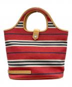 BURBERRY BLUE LABELバーバリーロンドンブルーレーベル）の古着「ハンドバッグ」｜レッド×ホワイト