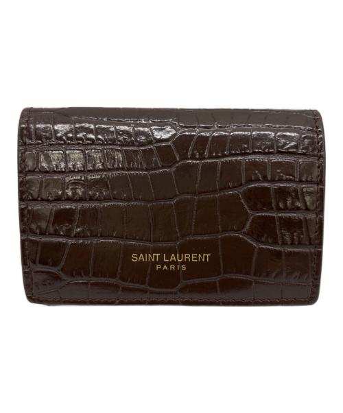 Saint Laurent Paris（サンローランパリ）Saint Laurent Paris (サンローランパリ) コンパクトウォレット ブラウンの古着・服飾アイテム