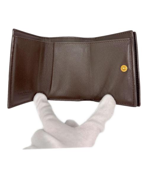 Saint Laurent Paris（サンローランパリ）Saint Laurent Paris (サンローランパリ) コンパクトウォレット ブラウンの古着・服飾アイテム