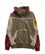 MARC ECKOマークエコ）の古着「ジップパーカー」｜カーキ×レッド×イエロー