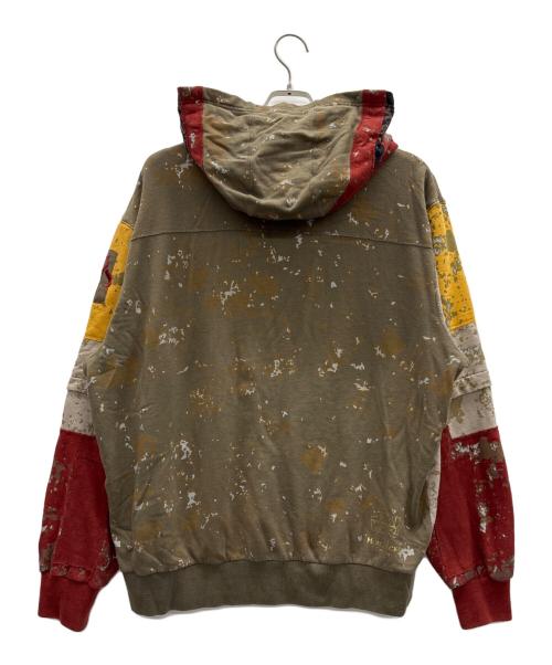 MARC ECKO（マークエコ）MARC ECKO (マークエコ) ジップパーカー カーキ×レッド×イエロー サイズ:Lの古着・服飾アイテム