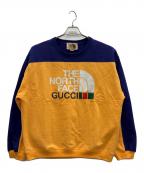GUCCI×THE NORTH FACEグッチ×ザ ノース フェイス）の古着「スウェットシャツ」｜イエロー×ネイビー