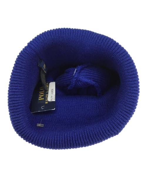 POLO RALPH LAUREN（ポロ・ラルフローレン）POLO RALPH LAUREN (ポロ・ラルフローレン) ニット帽 ブルーの古着・服飾アイテム