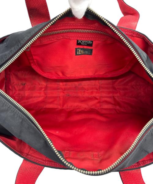 PORTER（ポーター）PORTER (ポーター) ILS (イル) ロールボストンバッグ ブラック×レッドの古着・服飾アイテム