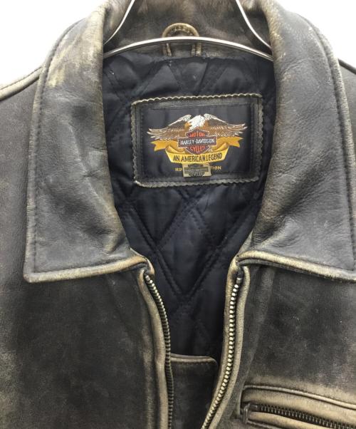 HARLEY-DAVIDSON（ハーレーダビッドソン）HARLEY-DAVIDSON (ハーレーダビッドソン) ライダースジャケット ブラウン×レッド サイズ:Lの古着・服飾アイテム