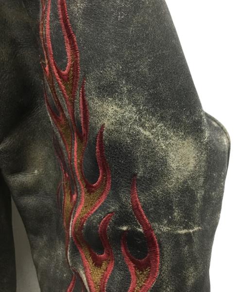 HARLEY-DAVIDSON（ハーレーダビッドソン）HARLEY-DAVIDSON (ハーレーダビッドソン) ライダースジャケット ブラウン×レッド サイズ:Lの古着・服飾アイテム