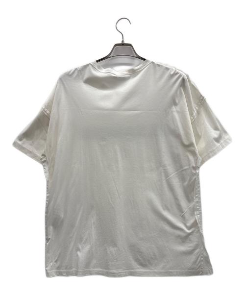 JIL SANDER（ジルサンダー）JIL SANDER (ジルサンダー) ロゴプリントカットオフTシャツ ホワイト サイズ:Lの古着・服飾アイテム