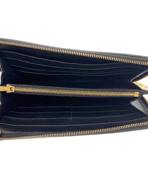 BOTTEGA VENETA（ボッテガベネタ）BOTTEGA VENETA (ボッテガベネタ) ジップアラウンドウォレット ブラック×ゴールドの古着・服飾アイテム