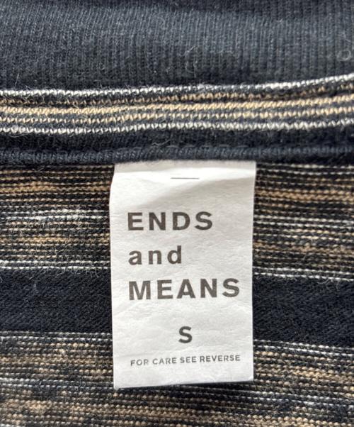 ENDS and MEANS（エンズアンド ミーンズ）ENDS and MEANS (エンズアンド ミーンズ) ボーダーカットソー ブラック×ブラウン サイズ:Sの古着・服飾アイテム
