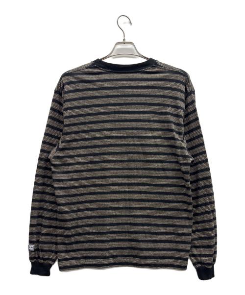 ENDS and MEANS（エンズアンド ミーンズ）ENDS and MEANS (エンズアンド ミーンズ) ボーダーカットソー ブラック×ブラウン サイズ:Sの古着・服飾アイテム