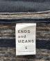 ENDS and MEANS (エンズアンド ミーンズ) ボーダーカットソー ブラック×ブラウン サイズ:S：4000円