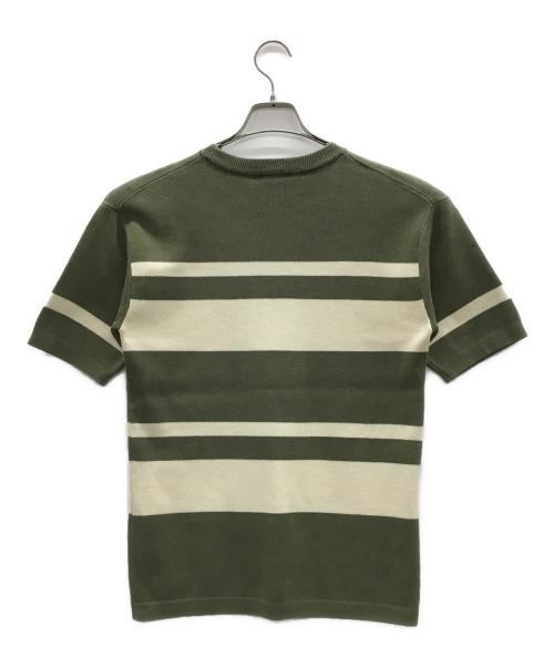 LACOSTE（ラコステ）LACOSTE (ラコステ) 半袖ニット グリーン×ベージュ サイズ:XSの古着・服飾アイテム