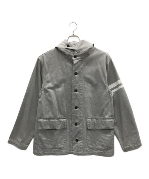 MOMOTARO JEANS（桃太郎ジーンズ）MOMOTARO JEANS (桃太郎ジーンズ) デニムコート グレー×ホワイト サイズ:Lの古着・服飾アイテム