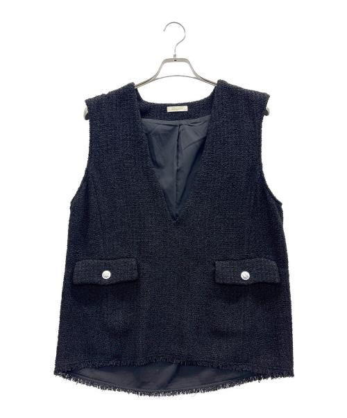 Loungedress（ラウンジドレス）Loungedress (ラウンジドレス) ツイードベスト ブラック サイズ:Freeの古着・服飾アイテム