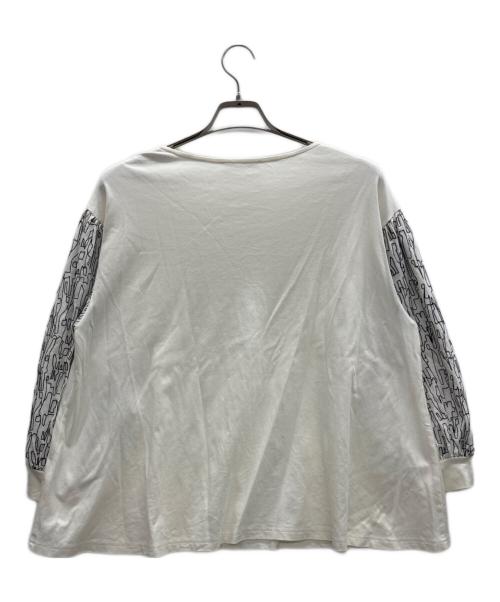 BEARDSLEY（ビアズリー）BEARDSLEY (ビアズリー) カットソー ホワイト×ブラック サイズ:Freeの古着・服飾アイテム