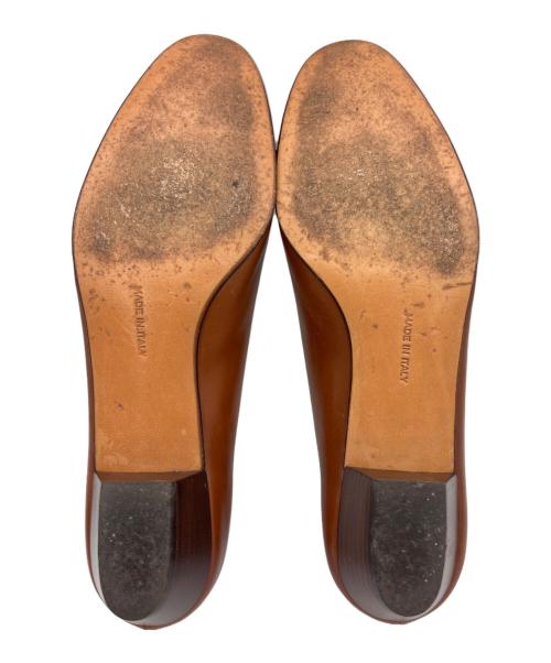 Salvatore Ferragamo（サルヴァトーレ フェラガモ）Salvatore Ferragamo (サルヴァトーレ フェラガモ) ヴァラリボンパンプス ブラウン サイズ:7Cの古着・服飾アイテム