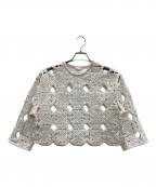 BALLSEYボールジィ）の古着「スクエアモチーフエンブロイダリー クルーネックプルオーバー」｜ホワイト