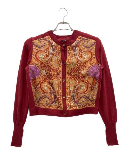 ETRO（エトロ）ETRO (エトロ) ウール混カーディガン レッド サイズ:46の古着・服飾アイテム
