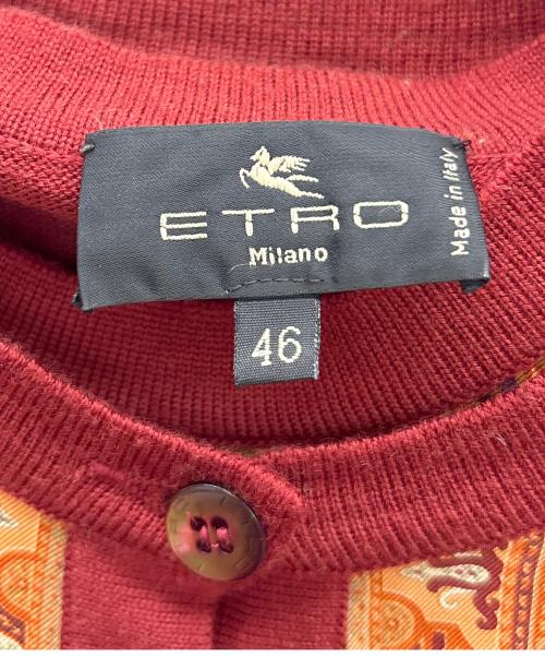ETRO（エトロ）ETRO (エトロ) ウール混カーディガン レッド サイズ:46の古着・服飾アイテム