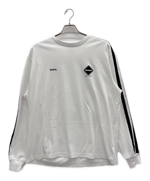 F.C.R.B.（エフシーレアルブリストル）F.C.R.B. (エフシーレアルブリストル) LINE TEAM L/S BAGGY TEE ホワイト×ブラック サイズ:Lの古着・服飾アイテム