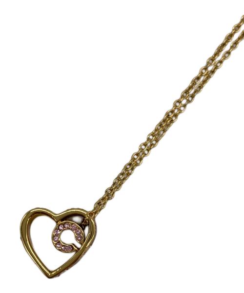 COACH（コーチ）COACH (コーチ) オプアート パヴェハート ゴールド×ピンクの古着・服飾アイテム