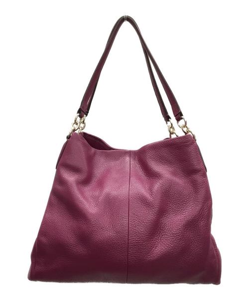 COACH（コーチ）COACH (コーチ) ハンドバッグ パープルの古着・服飾アイテム