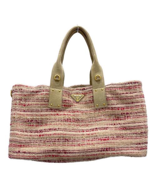 PRADA（プラダ）PRADA (プラダ) 2WAYトートバッグ ベージュの古着・服飾アイテム