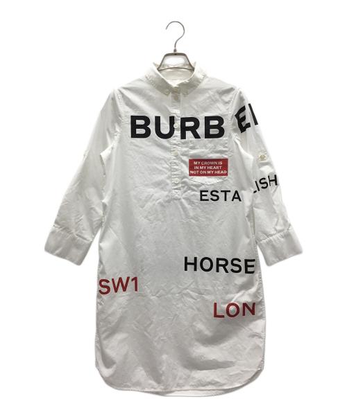 BURBERRY（バーバリー）BURBERRY (バーバリー) シャツワンピース ホワイト サイズ:UK4の古着・服飾アイテム