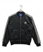 adidasアディダス）の古着「キルティングブルゾン」｜ブラック×ホワイト