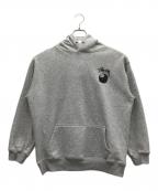 stussyステューシー）の古着「裏起毛パーカー」｜グレー×ブラック