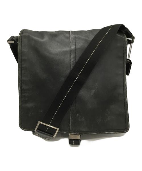 COACH（コーチ）COACH (コーチ) レザーショルダーバッグ ブラックの古着・服飾アイテム