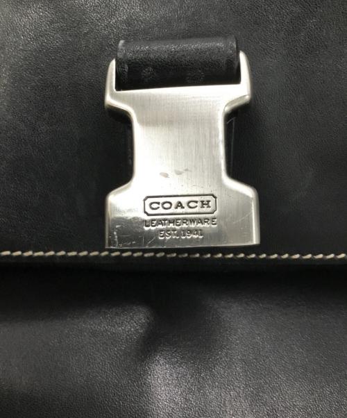 COACH（コーチ）COACH (コーチ) レザーショルダーバッグ ブラックの古着・服飾アイテム