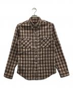 MARQUEEマーキー）の古着「チェックシャツ」｜ベージュ×レッド