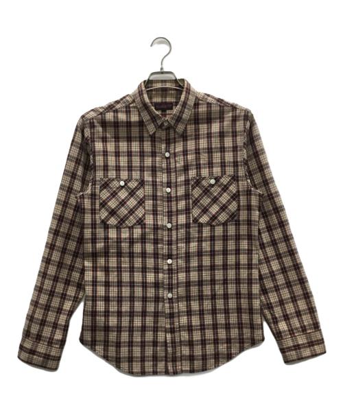 MARQUEE（マーキー）MARQUEE (マーキー) チェックシャツ ベージュ×レッド サイズ:Mの古着・服飾アイテム