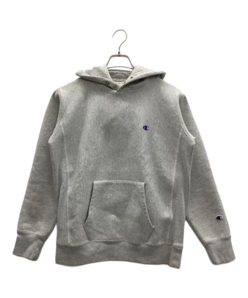 Champion REVERSE WEAVE（チャンピオン リバース ウィーブ）Champion REVERSE WEAVE (チャンピオン リバース ウィーブ) プルオーバーパーカー ライトグレー サイズ:Mの古着・服飾アイテム