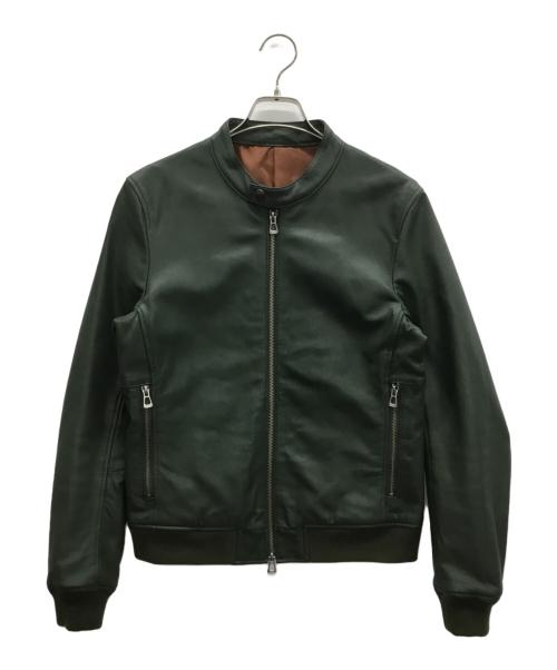 MONSIEUR NICOLE（ムッシュニコル）MONSIEUR NICOLE (ムッシュニコル) ライダースジャケット グリーン サイズ:46の古着・服飾アイテム