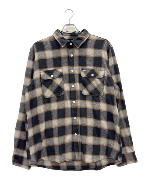 BRIXTON（ブリクストン）BRIXTON (ブリクストン) ネルシャツ ブラック×クリーム サイズ:Lの古着・服飾アイテム