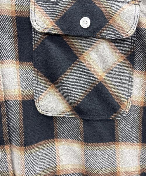 BRIXTON（ブリクストン）BRIXTON (ブリクストン) ネルシャツ ブラック×クリーム サイズ:Lの古着・服飾アイテム