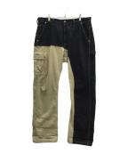 KOJIMA GENESコジマジーンズ）の古着「ペインターデニムパンツ」｜ベージュ×ブルー