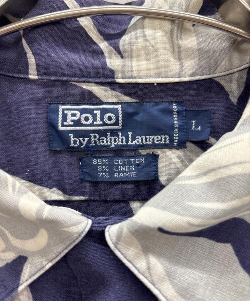 POLO（ポロ）POLO (ポロ) アロハシャツ ネイビー×グレー サイズ:Lの古着・服飾アイテム