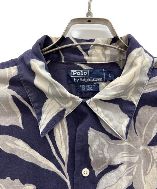 POLO（ポロ）POLO (ポロ) アロハシャツ ネイビー×グレー サイズ:Lの古着・服飾アイテム