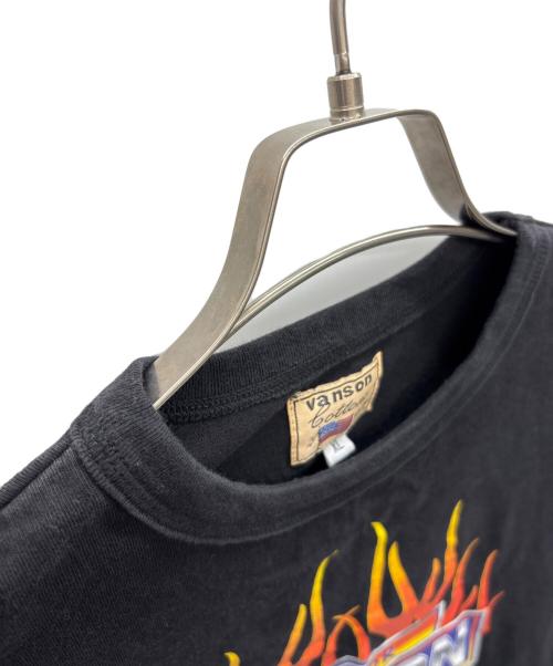 VANSON（バンソン）VANSON (バンソン) ロングスリーブTシャツ ブラック×レッド サイズ:XLの古着・服飾アイテム