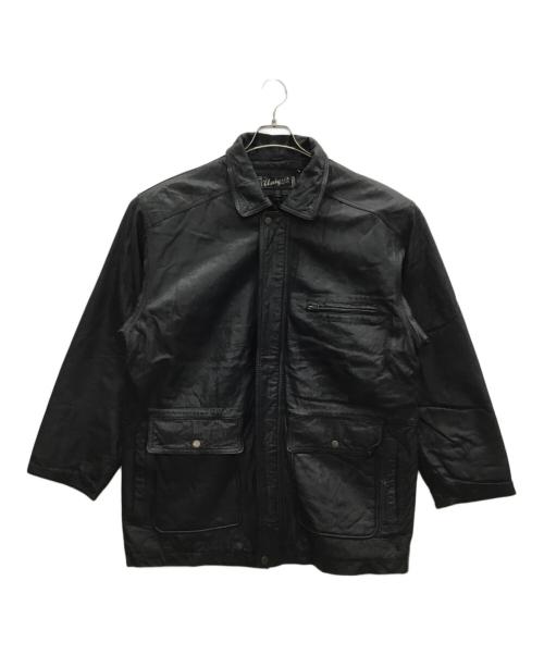UNIQUE（ユニーク）UNIQUE (ユニーク) レザージャケット ブラック サイズ:Lの古着・服飾アイテム