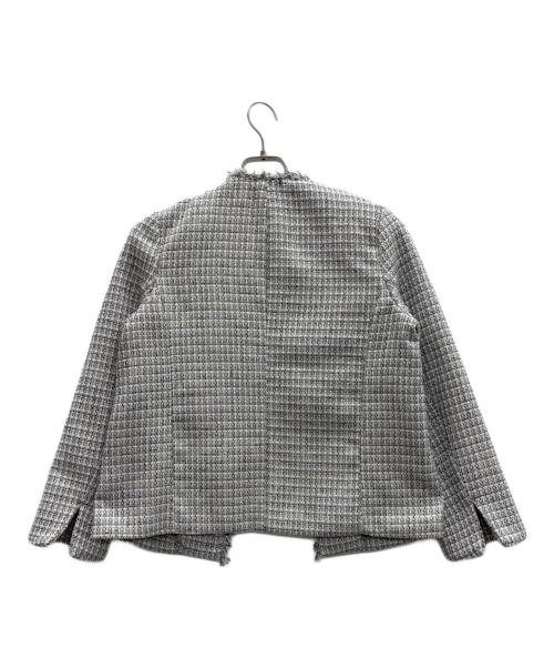 grove（グローブ）grove (グローブ) フリンジツイードジャケット ブラック×ホワイト サイズ:Lの古着・服飾アイテム