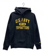 AVIREXアヴィレックス）の古着「プリントパーカー」｜ブラック×イエロー