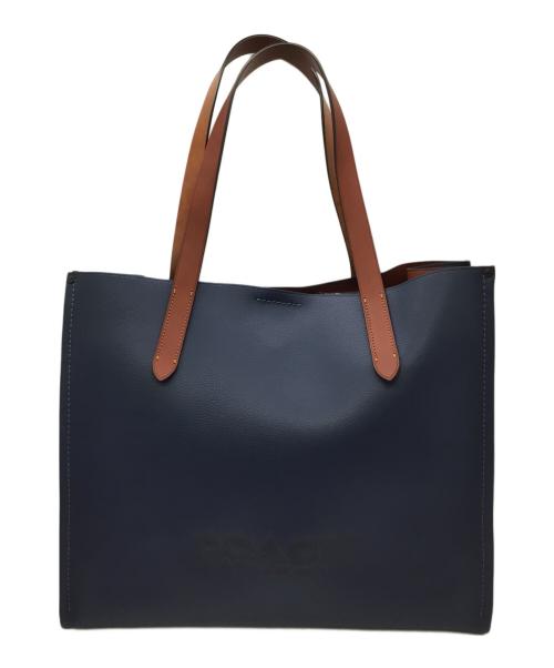 COACH（コーチ）COACH (コーチ) トートバッグ ネイビー×ブラウンの古着・服飾アイテム