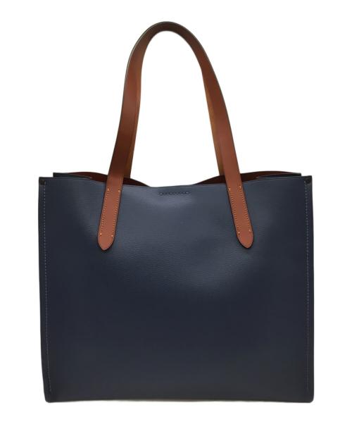 COACH（コーチ）COACH (コーチ) トートバッグ ネイビー×ブラウンの古着・服飾アイテム