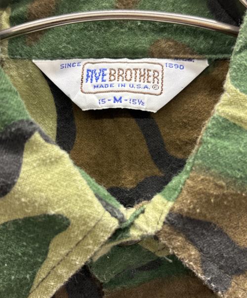 FIVE BROTHER（ファイブブラザー）FIVE BROTHER (ファイブブラザー) シャツ グリーン×ブラウン サイズ:Mの古着・服飾アイテム